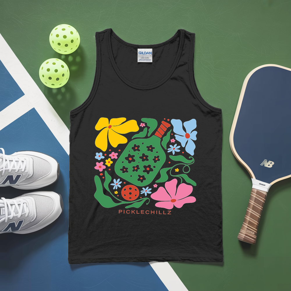 Boho Flower Pickleball v1 Tank Top - Picklechillz