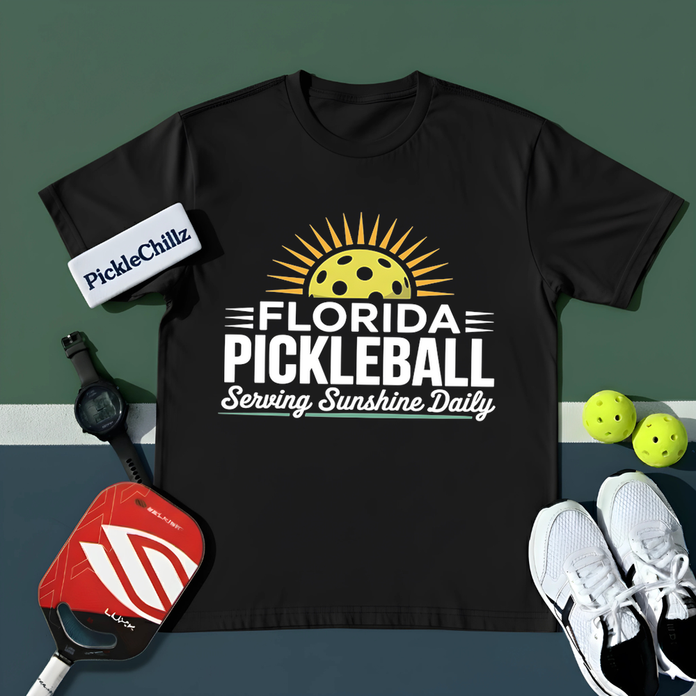 Florida Pickleball Retro Sunset Unisex T-Shirt - Picklechillz