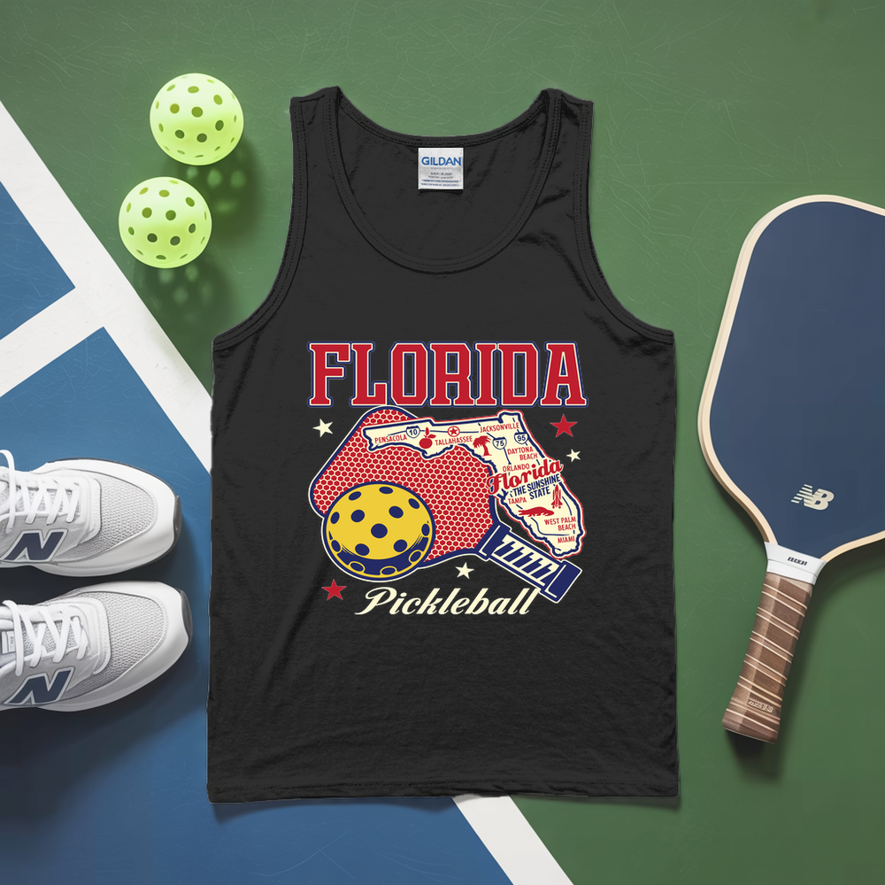 Florida Pickleball State Map Graphic Tank Top - Picklechillz