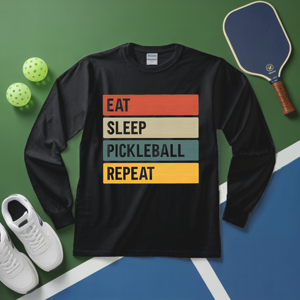Funny Eat Sleep PickleBall Long Sleeve - Picklechillz