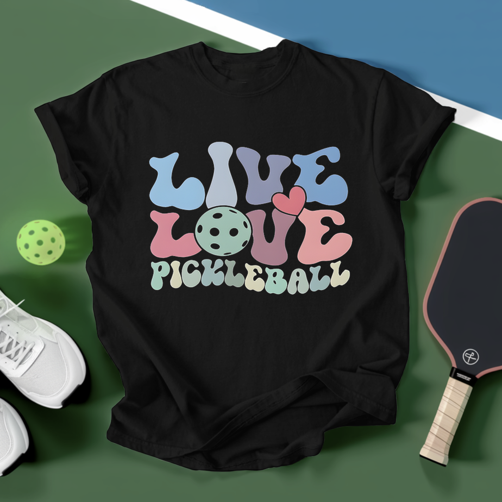 Live Love Pickleball Player Cute Graphic Tee - Picklechillz