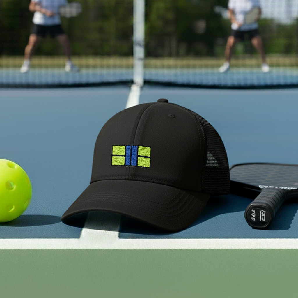 Pickle Court - Navy Snap Back Pickleball Embroidered Hat - Picklechillz