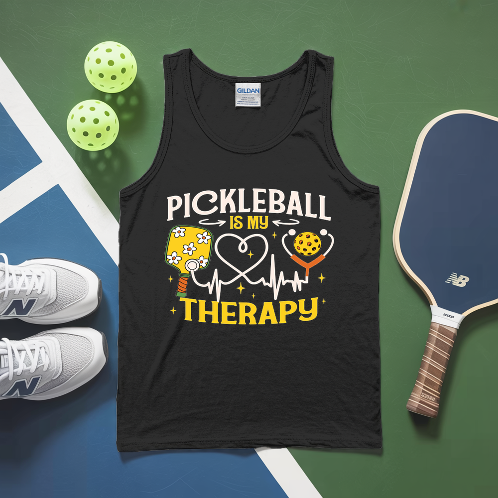 Pickleball Is My Therapy Funny Tank Top - Picklechillz