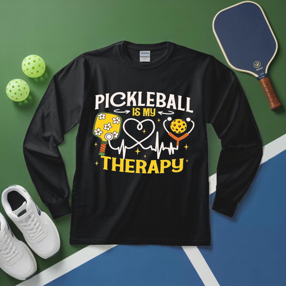 Pickleball Is My Therapy Funny Long Sleeve - Picklechillz