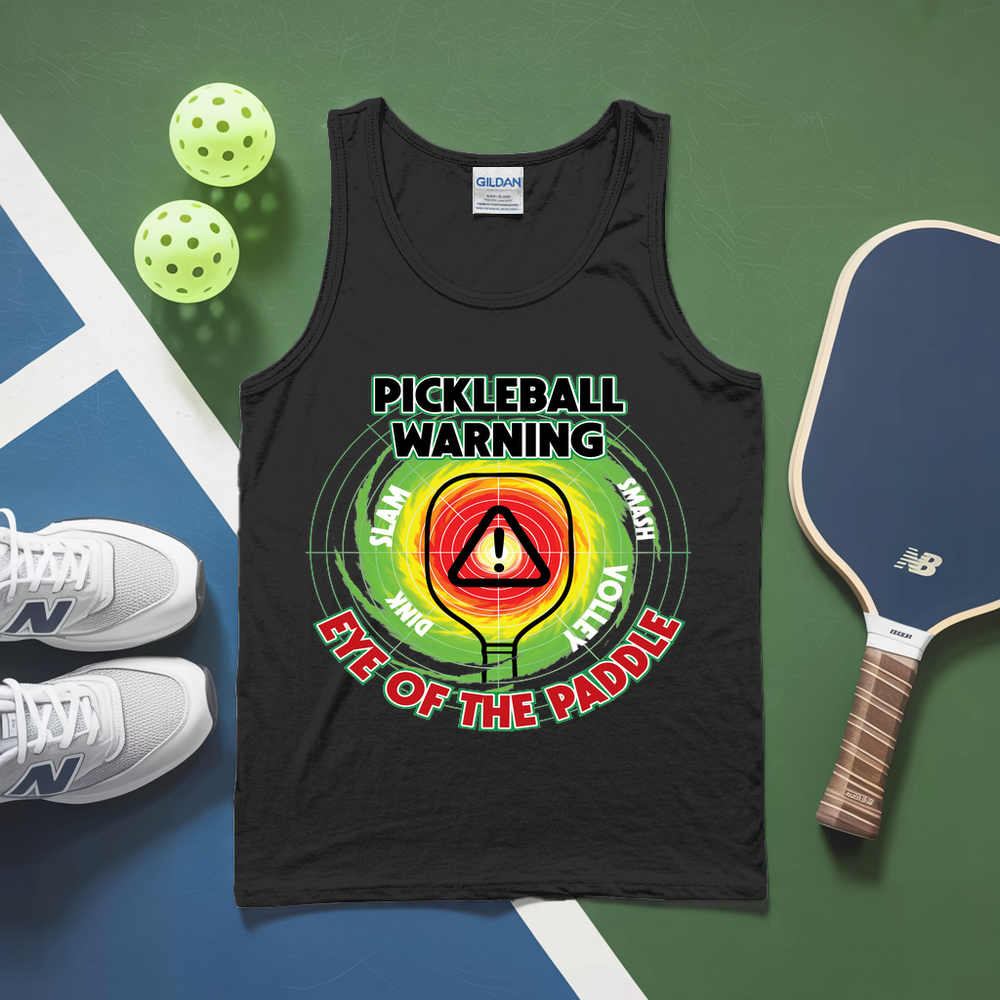 Pickleball Warning: Eye of the Paddle Tank Top - Picklechillz