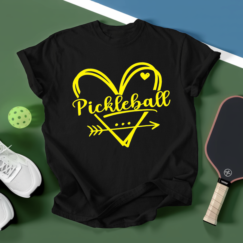 Retro Heart Pickleball Graphic Unisex T-Shirt - Picklechillz