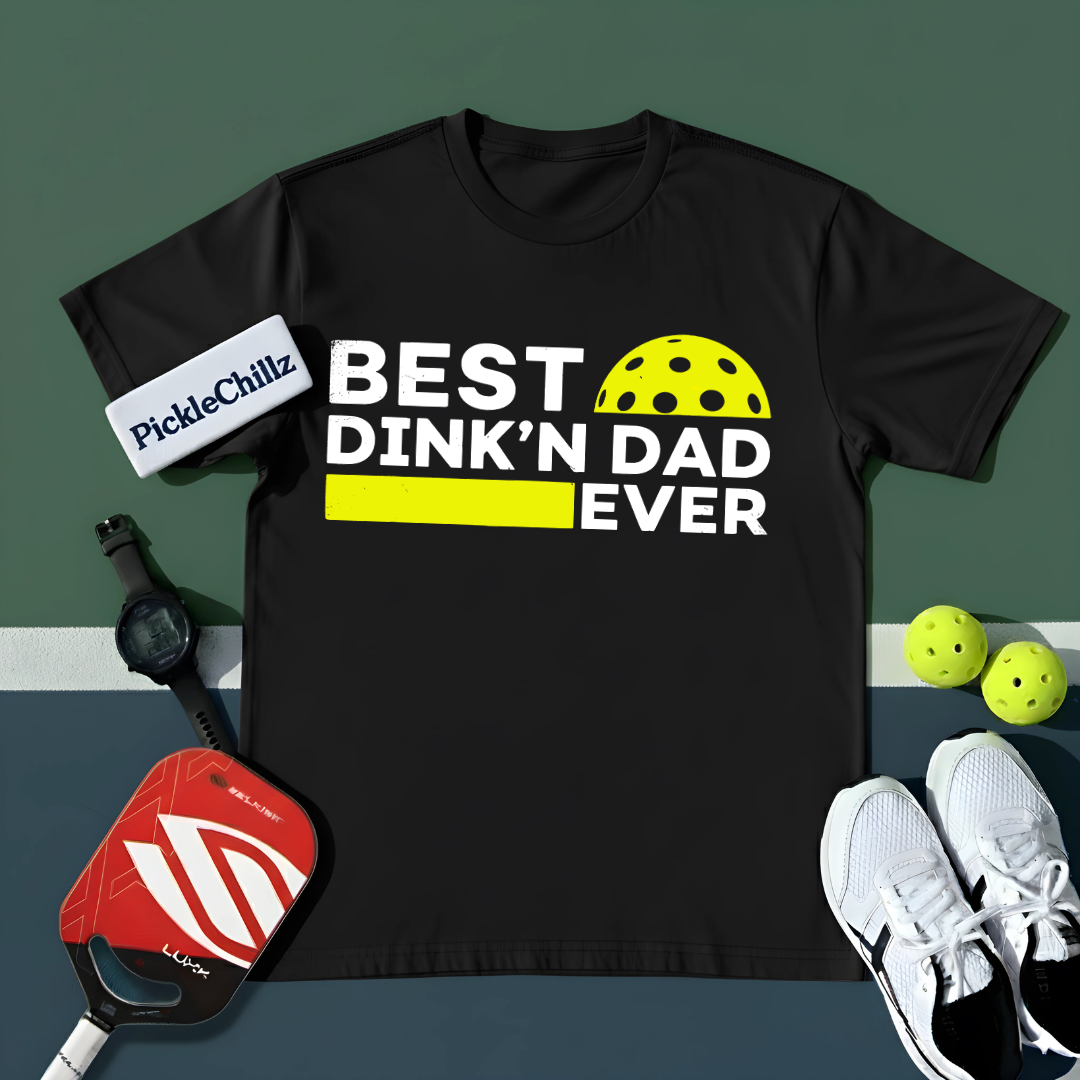 Best Dinkn Dad Ever Funny Pickleball Unisex T-Shirt - Picklechillz