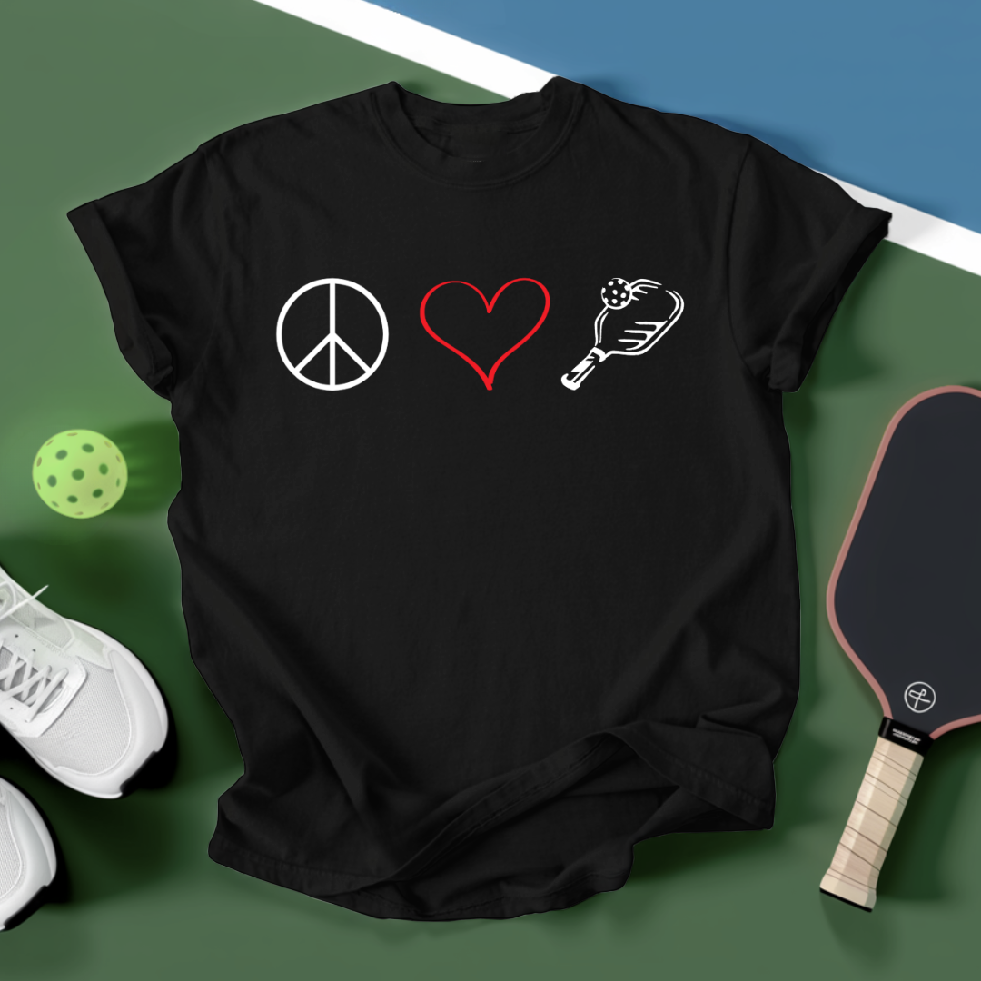Peace Love Pickleball Tattoo Unisex T-Shirt - Picklechillz