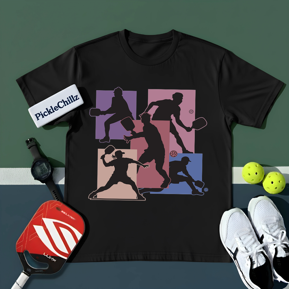Silhouette Players Pickleball Graphic Unisex T-Shirt - Picklechillz