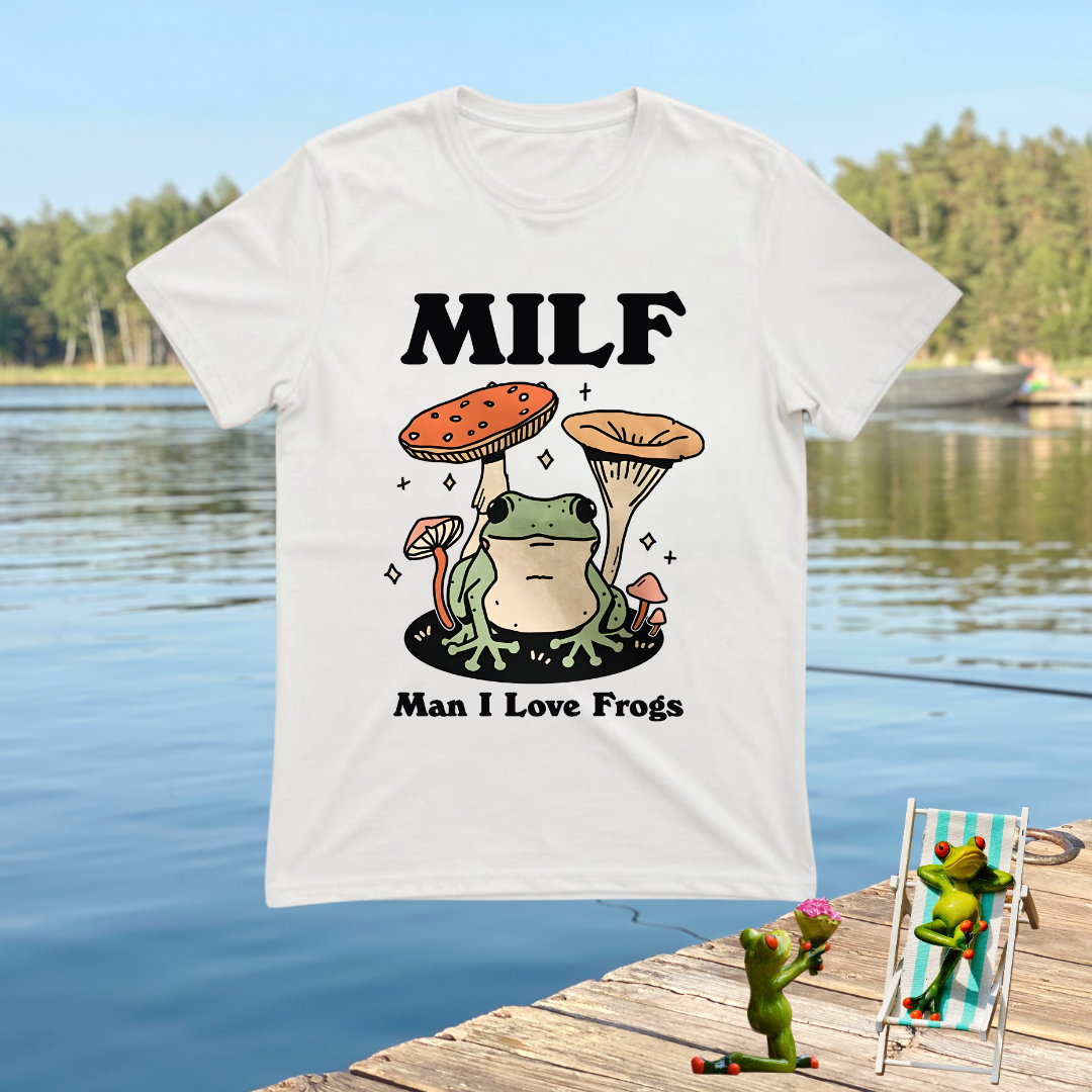 Comfort Colors MILF Man I Love Frogs T-Shirt - Picklechillz Funny Frog Lover Shirt, Cute Mushroom Cottagecore Tee