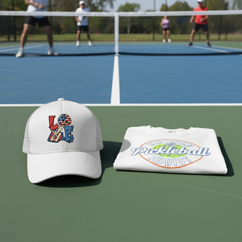 Love 4th of July American Flag Pickleball Embroidered Hat - Picklechillz