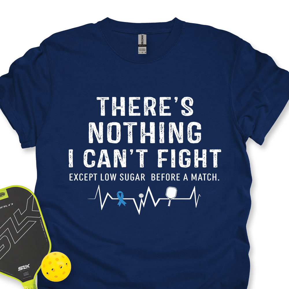 Navy blue t-shirt with motivational quote on a white background