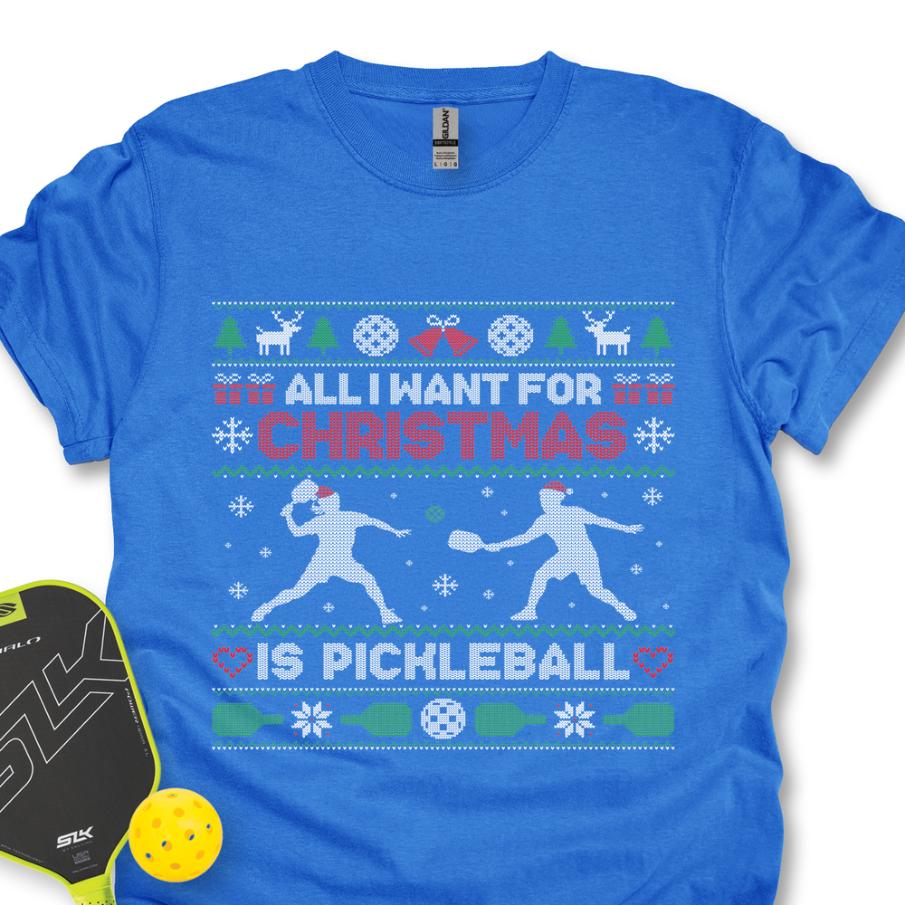 New All I Want For Christmas Is pickleball Unisex T-Shirt - Picklechillz