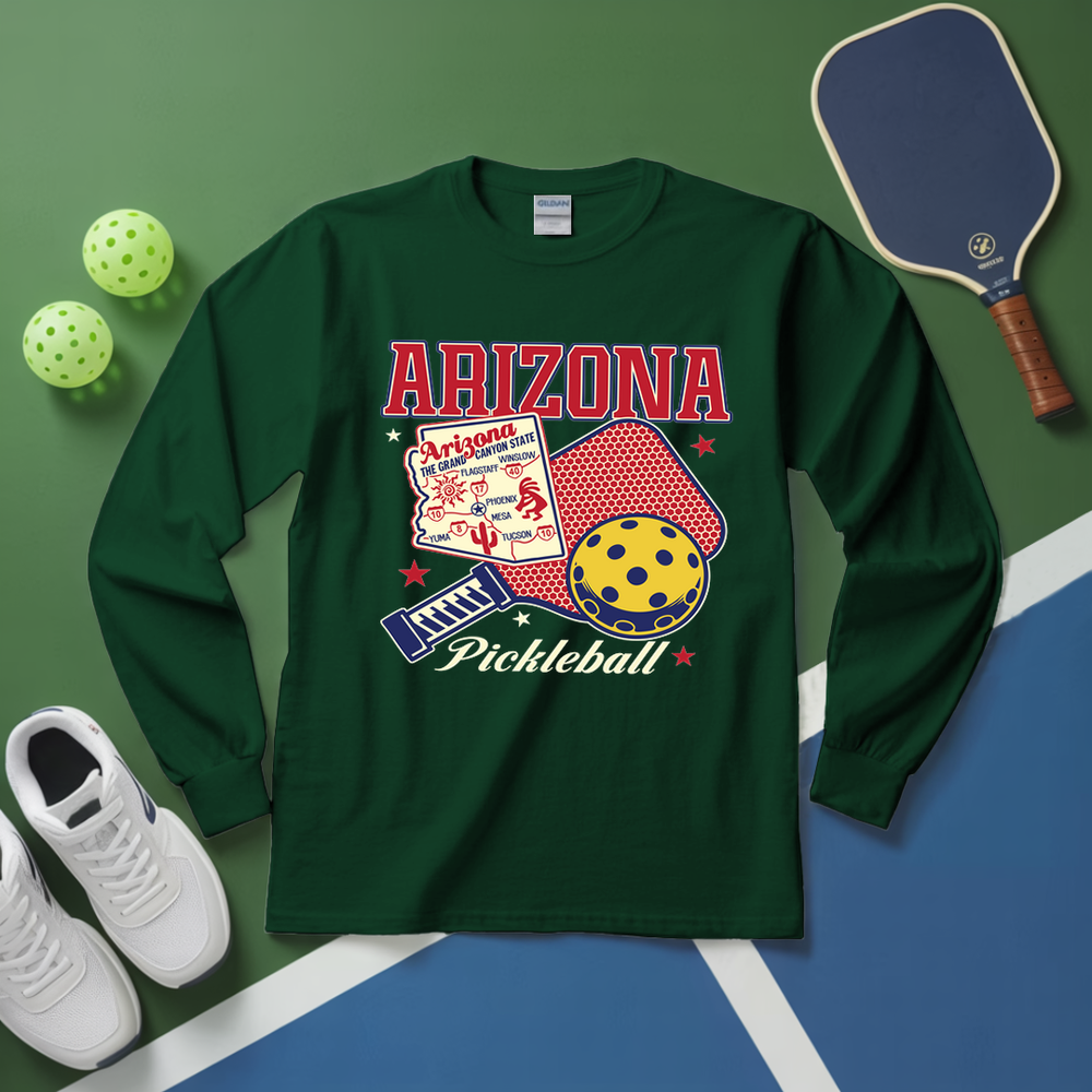 Arizona Pickleball State Map Paddle Long Sleeve - Picklechillz