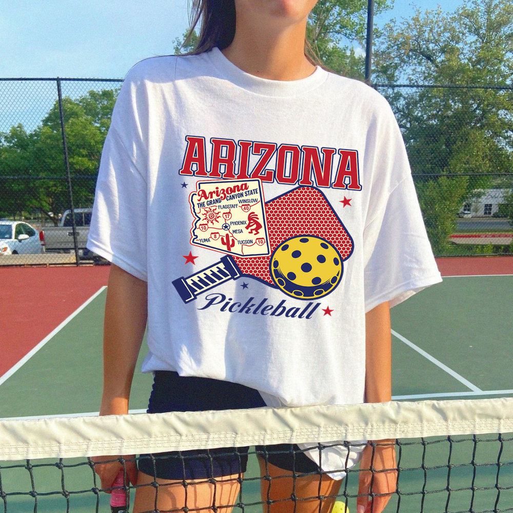 Arizona Pickleball State Map Paddle Unisex T-Shirt - Picklechillz
