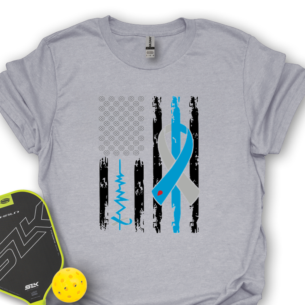 Blue Ribbon Flag Diabetes Pickleball Unisex T-Shirt - Picklechillz