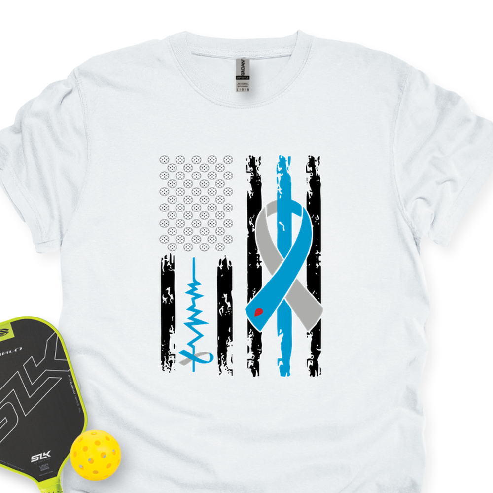 Blue Ribbon Flag Diabetes Pickleball Unisex T-Shirt - Picklechillz