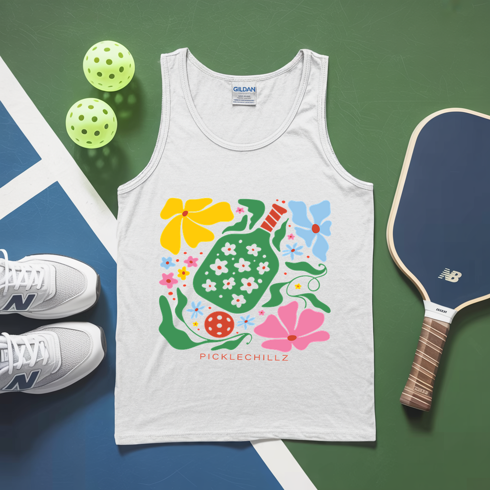 Boho Flower Pickleball v1  Tank Top - Picklechillz