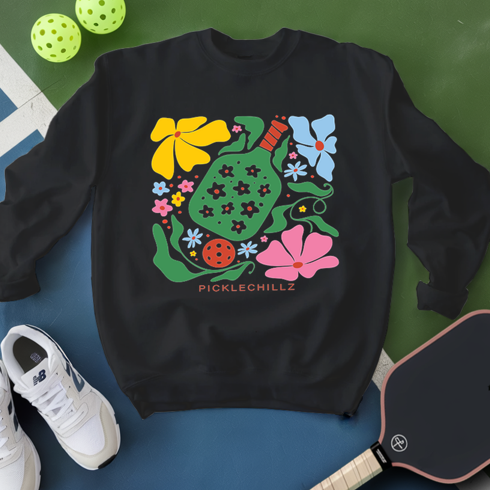 Boho Flower Pickleball v1 Sweatshirt - Picklechillz