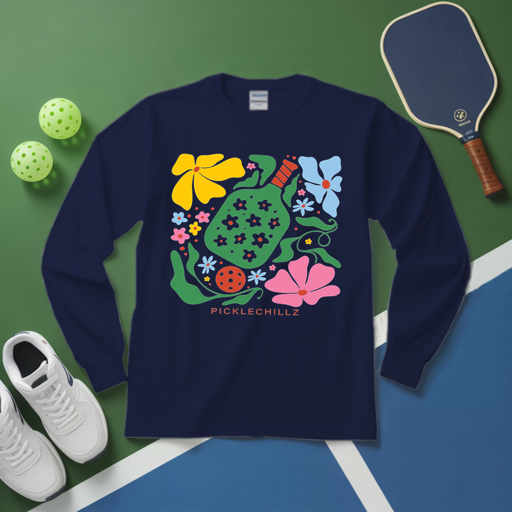 Boho Flower Pickleball v1 Long Sleeve - Picklechillz