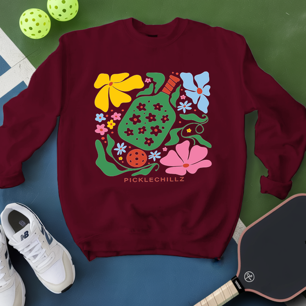 Boho Flower Pickleball v1 Sweatshirt - Picklechillz