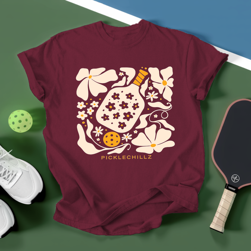 Boho Flower Pickleball v2 Unisex T-Shirt - Picklechillz