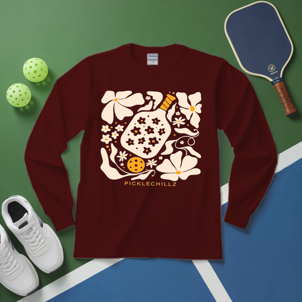 Boho Flower Pickleball v2 Long Sleeve - Picklechillz