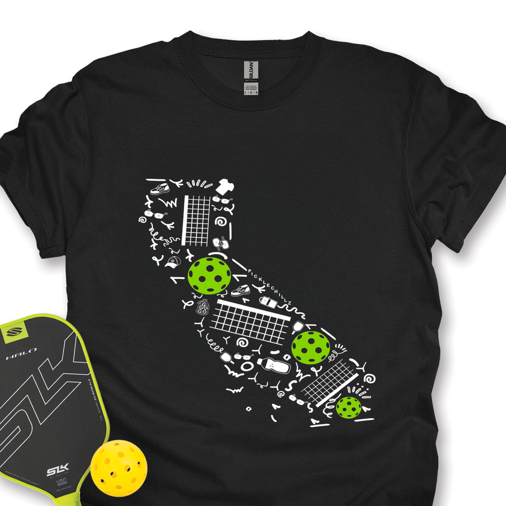 California Pickleball Map Unisex T-Shirt - Picklechillz