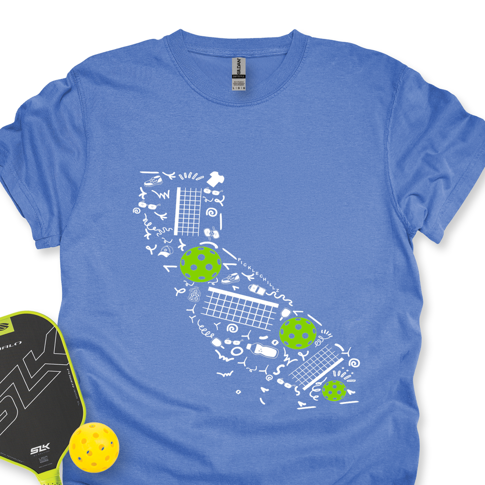 California Pickleball Map Unisex T-Shirt - Picklechillz