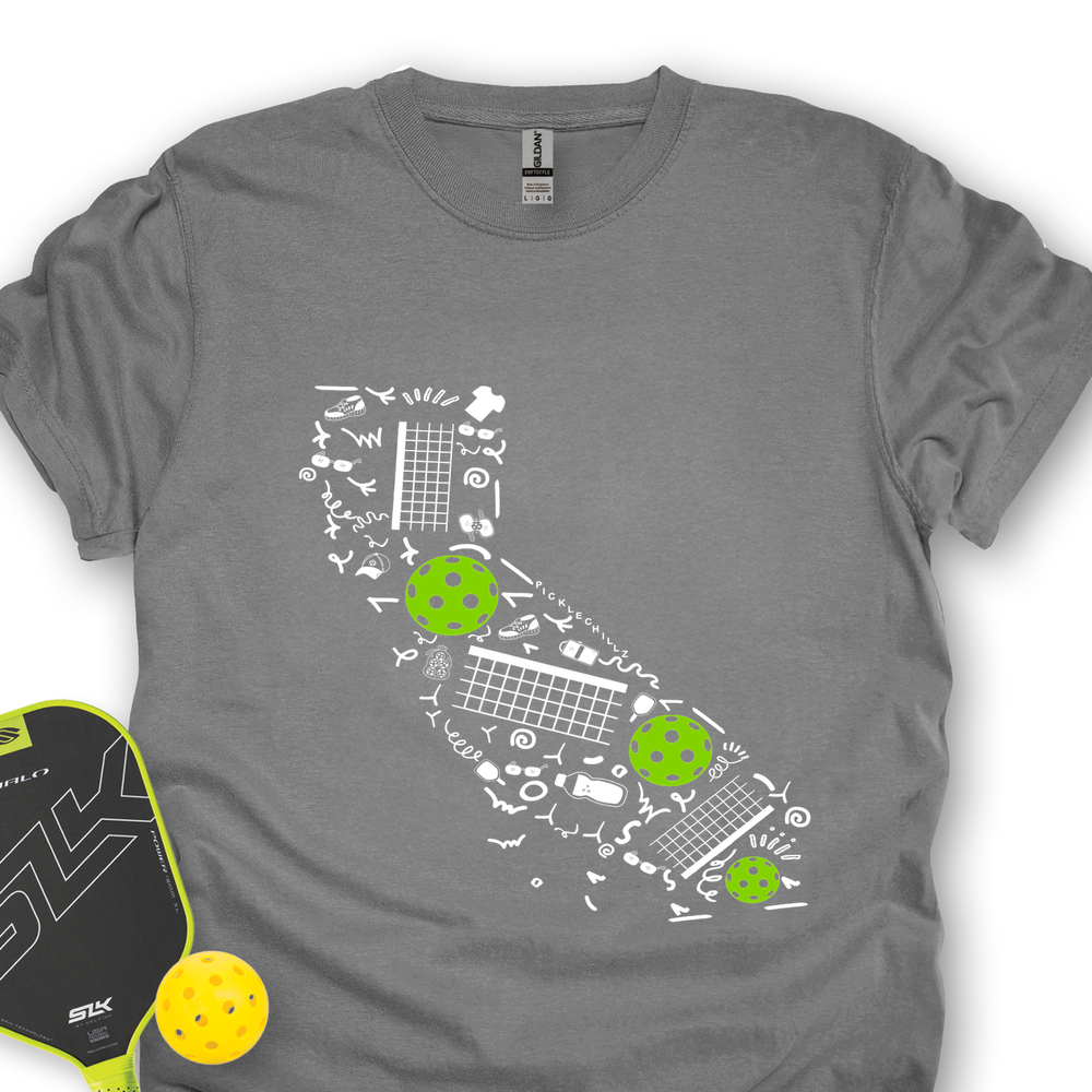 California Pickleball Map Unisex T-Shirt - Picklechillz