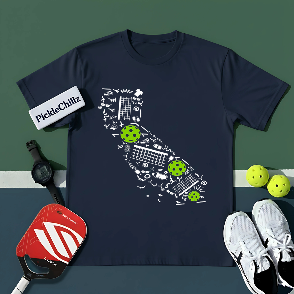 California Pickleball Map Unisex T-Shirt - Picklechillz