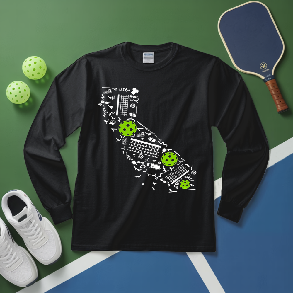 California Pickleball Map Long Sleeve - Picklechillz
