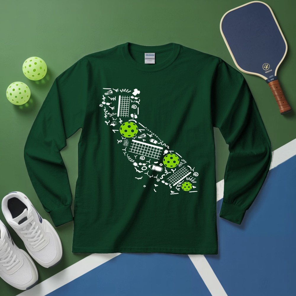 California Pickleball Map Long Sleeve - Picklechillz