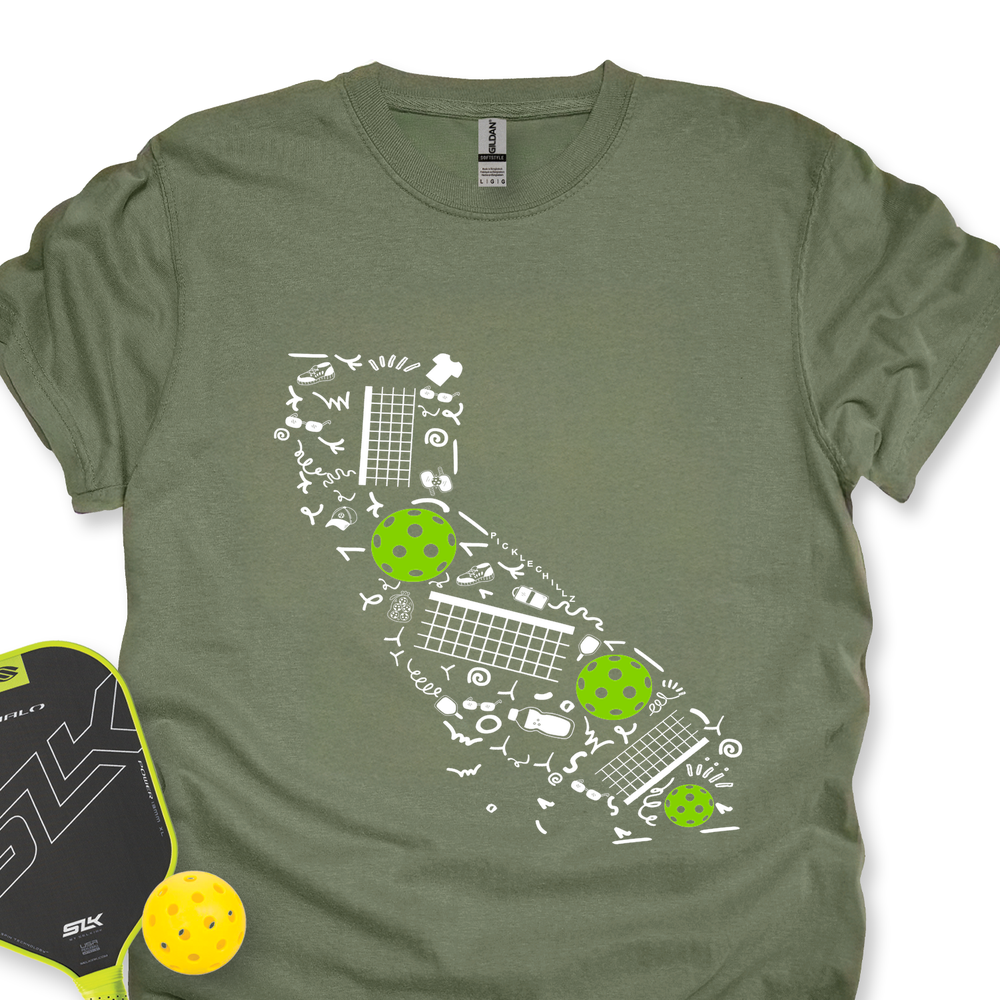 California Pickleball Map Unisex T-Shirt - Picklechillz