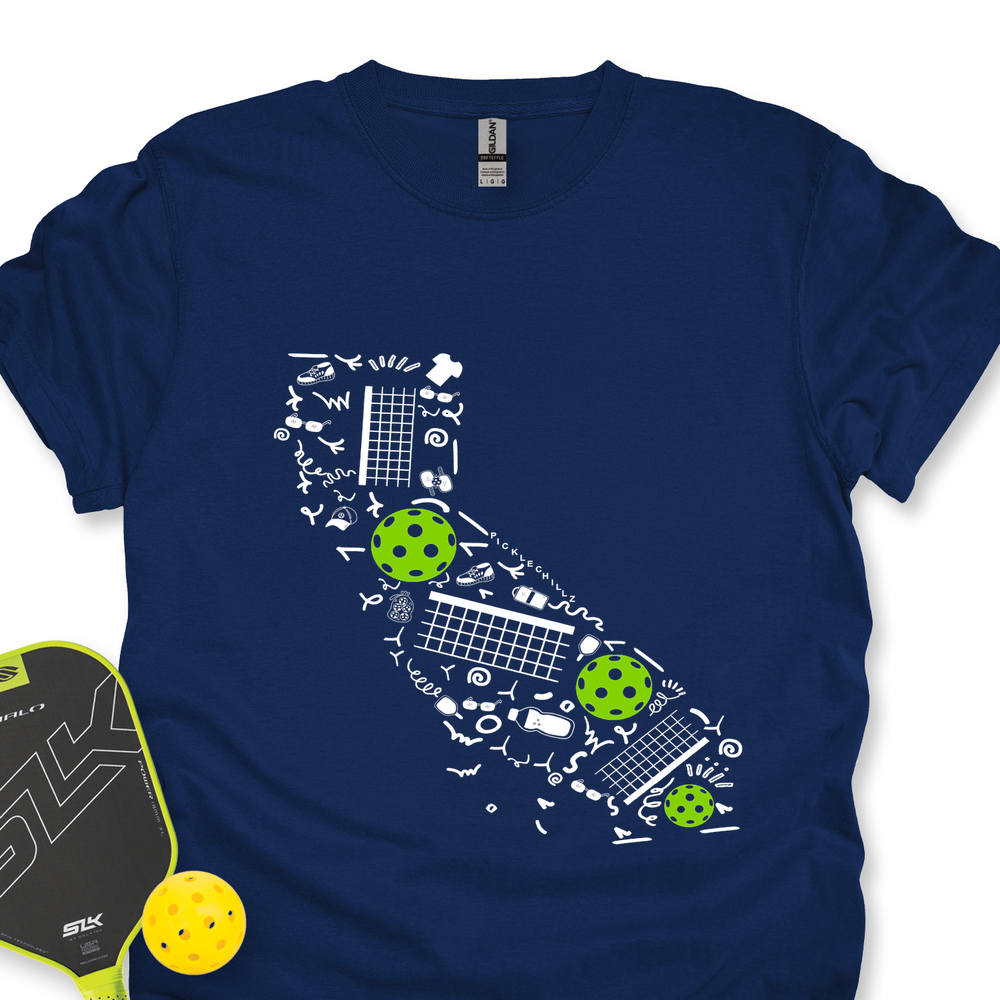 California Pickleball Map Unisex T-Shirt - Picklechillz