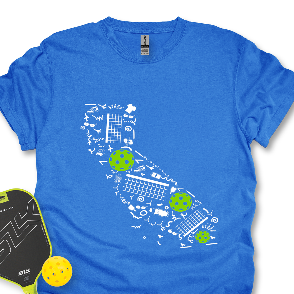 California Pickleball Map Unisex T-Shirt - Picklechillz