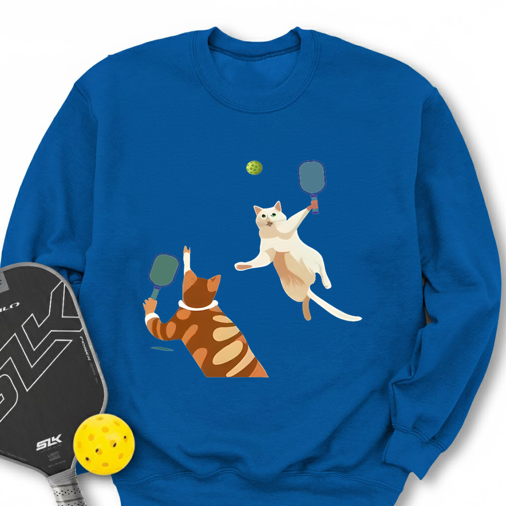 Cats Playing Pickleball Sweatshirt - Picklechillz