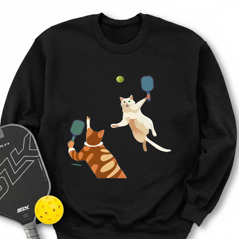 Cats Playing Pickleball Sweatshirt - Picklechillz
