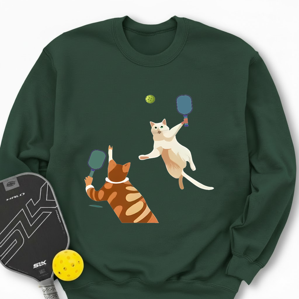Cats Playing Pickleball Sweatshirt - Picklechillz