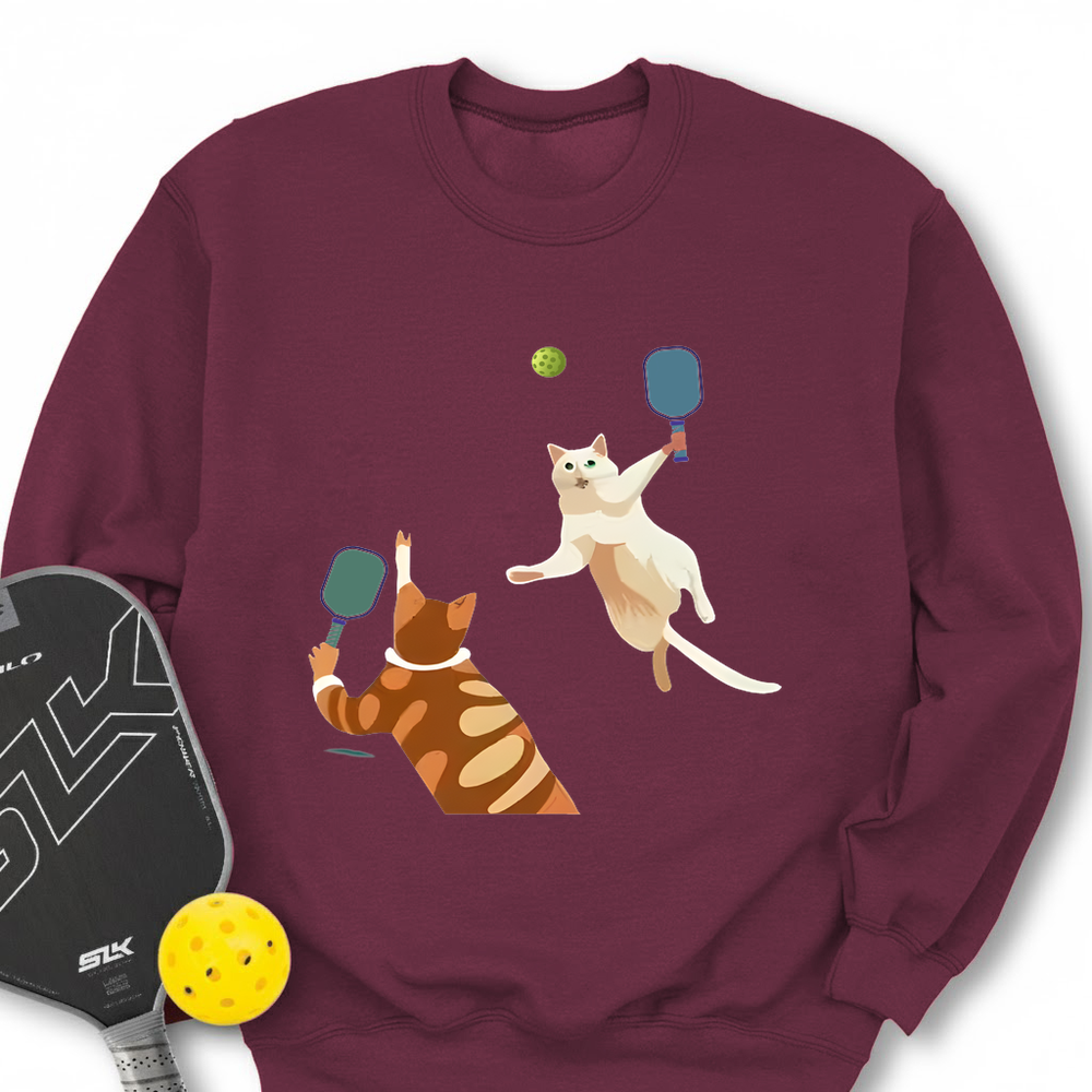 Cats Playing Pickleball Sweatshirt - Picklechillz