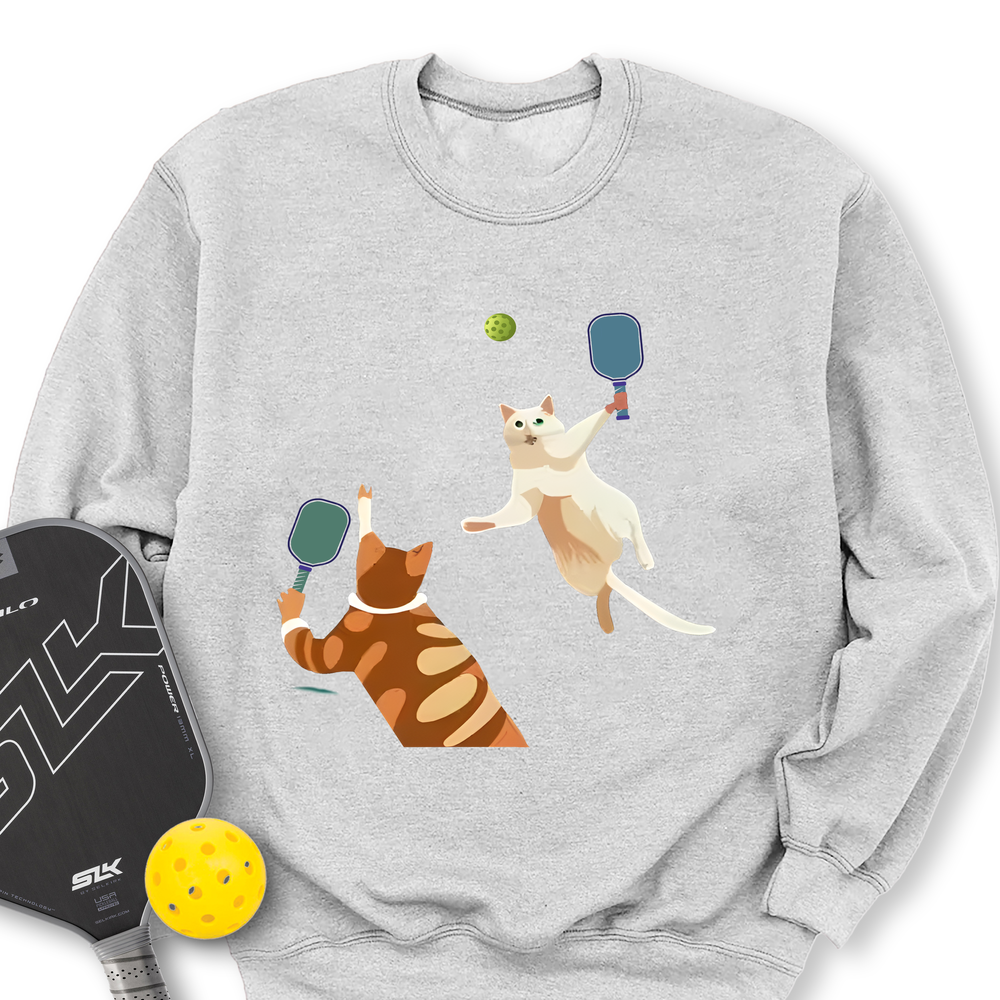 Cats Playing Pickleball Sweatshirt - Picklechillz