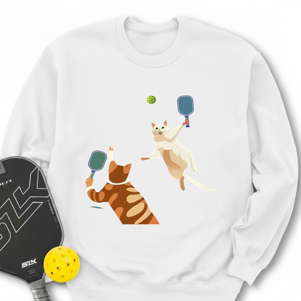 Cats Playing Pickleball Sweatshirt - Picklechillz