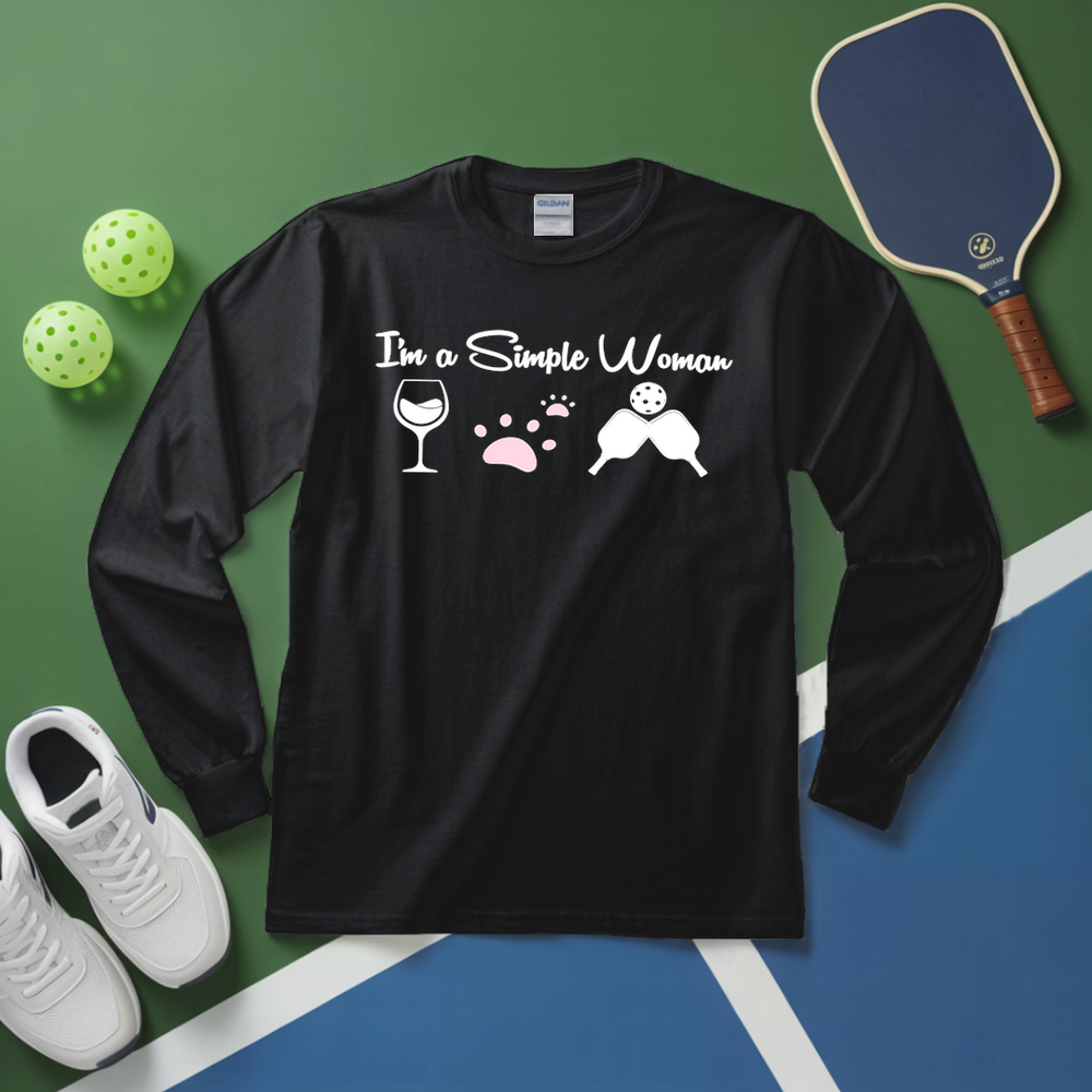 Cat Wine Pickleball Long Sleeve - Picklechillz