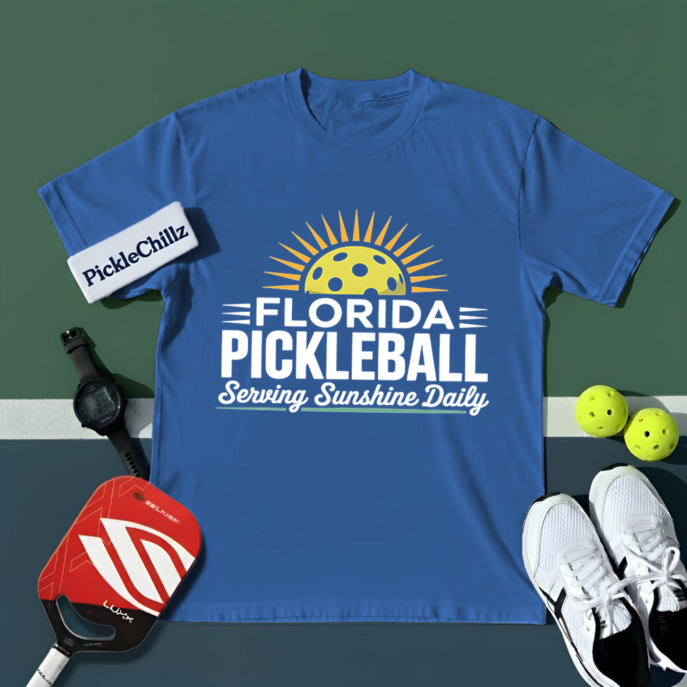 Florida Pickleball Retro Sunset Unisex T-Shirt - Picklechillz
