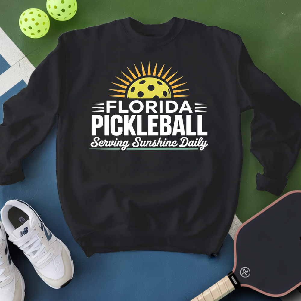 Florida Pickleball Retro Sunset Sweatshirt - Picklechillz