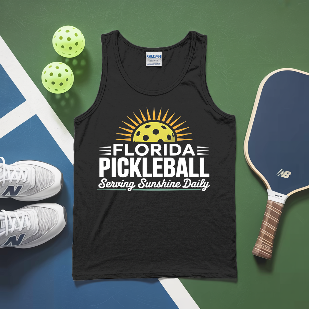 Florida Pickleball Retro Sunset Tank Top - Picklechillz