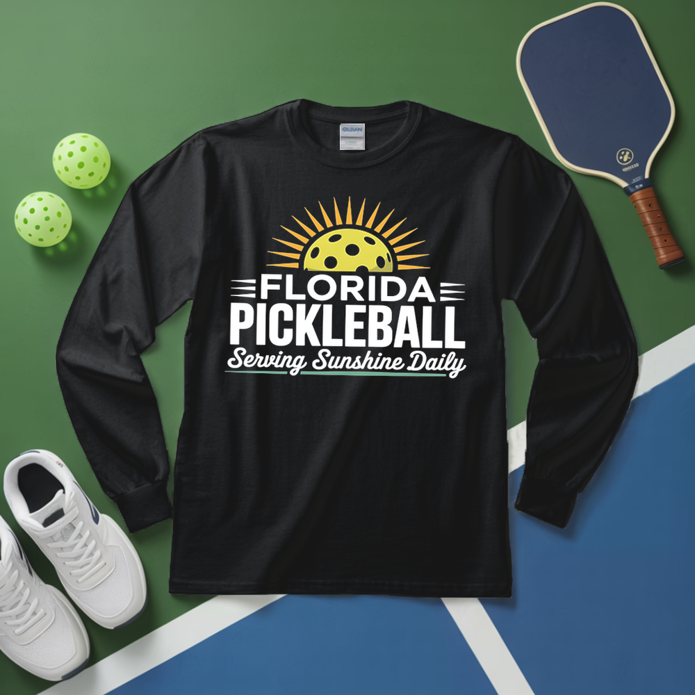Florida Pickleball Retro Sunset Long Sleeve - Picklechillz