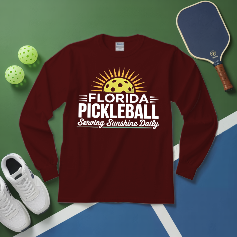 Florida Pickleball Retro Sunset Long Sleeve - Picklechillz