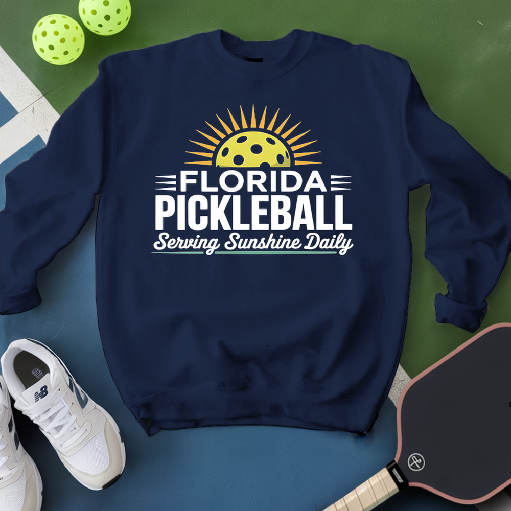 Florida Pickleball Retro Sunset Sweatshirt - Picklechillz