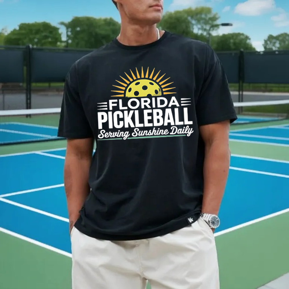 Florida Pickleball Retro Sunset Unisex T-Shirt - Picklechillz